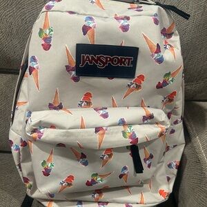 Jansport Cream Backpack with Ice Cream Print